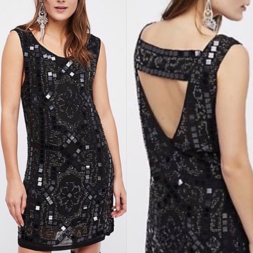 Free People Black Speak Easy Sequin Dress